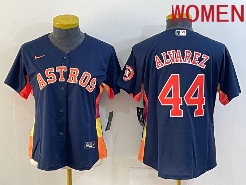 Women Houston Astros #44 Alvarez Blue Game Nike 2022 MLB Jerseys->women mlb jersey->Women Jersey
